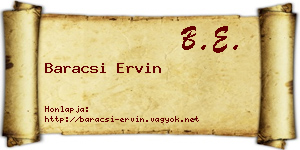 Baracsi Ervin névjegykártya