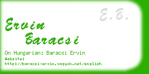 ervin baracsi business card